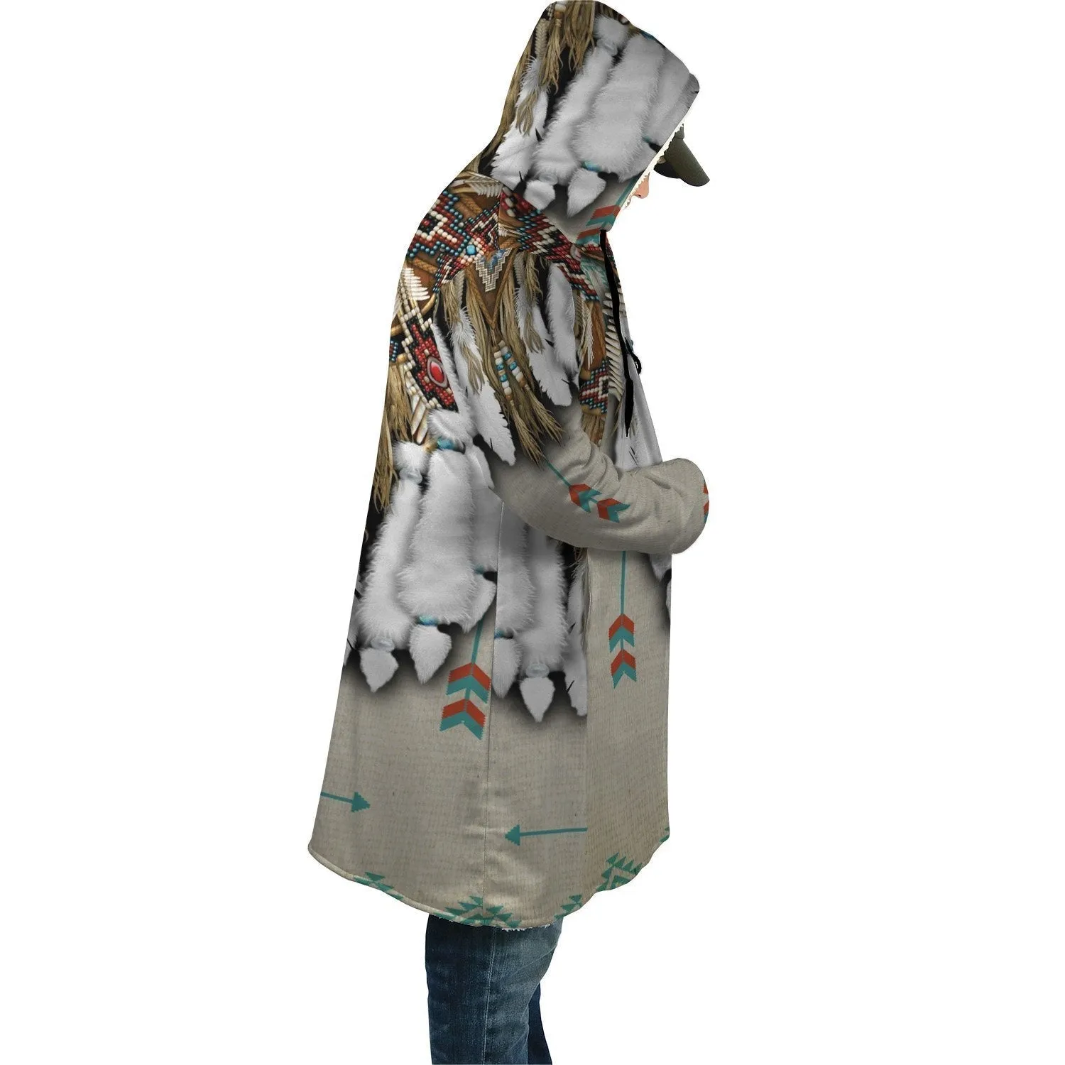 White Native Pattern Cloak WCS
