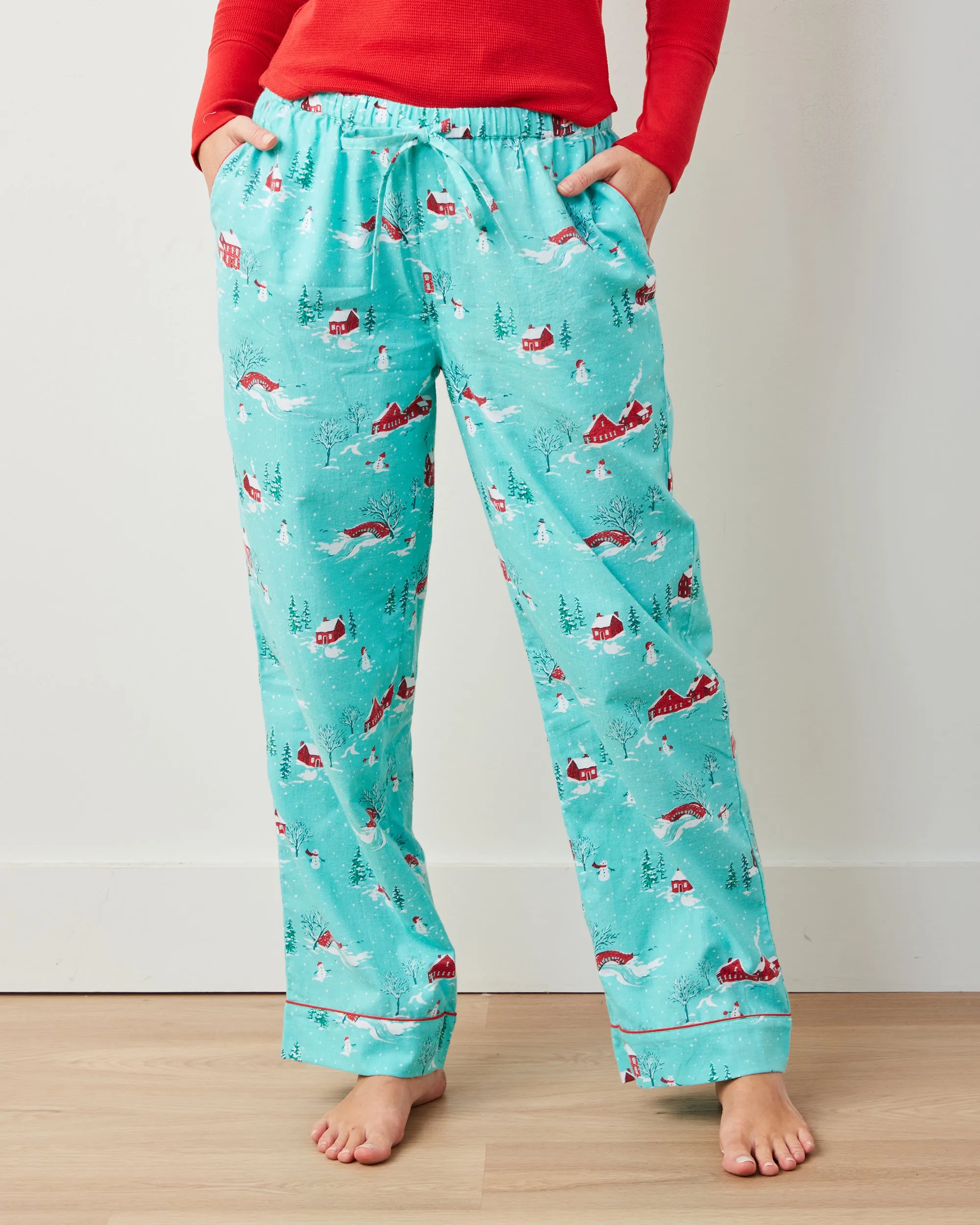 Winter Wonderland - Henley & Lightweight Flannel PJ Pants Set - Snow Day