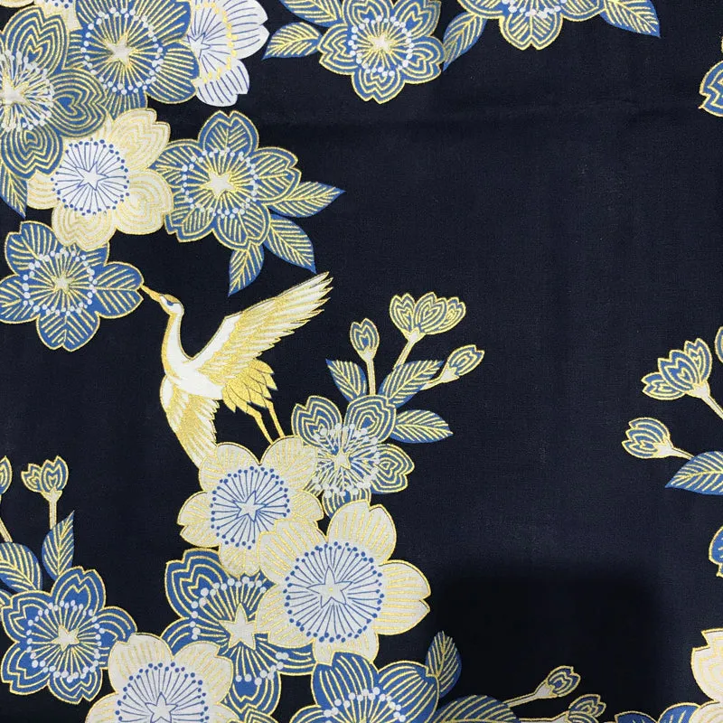 Yukata Robe for Women Sakura and Crane