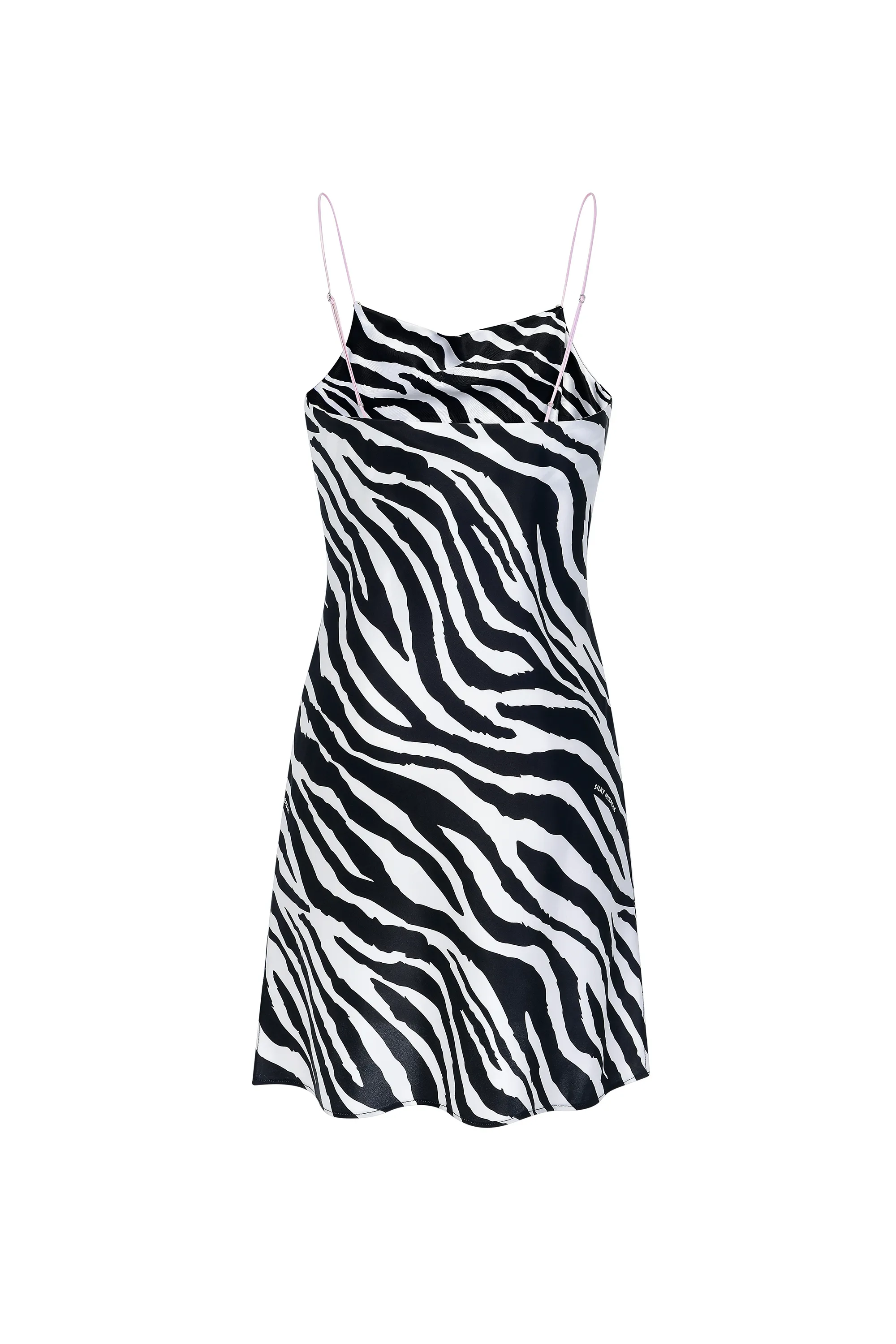 Zebra Print Silk Slip Mini Dress