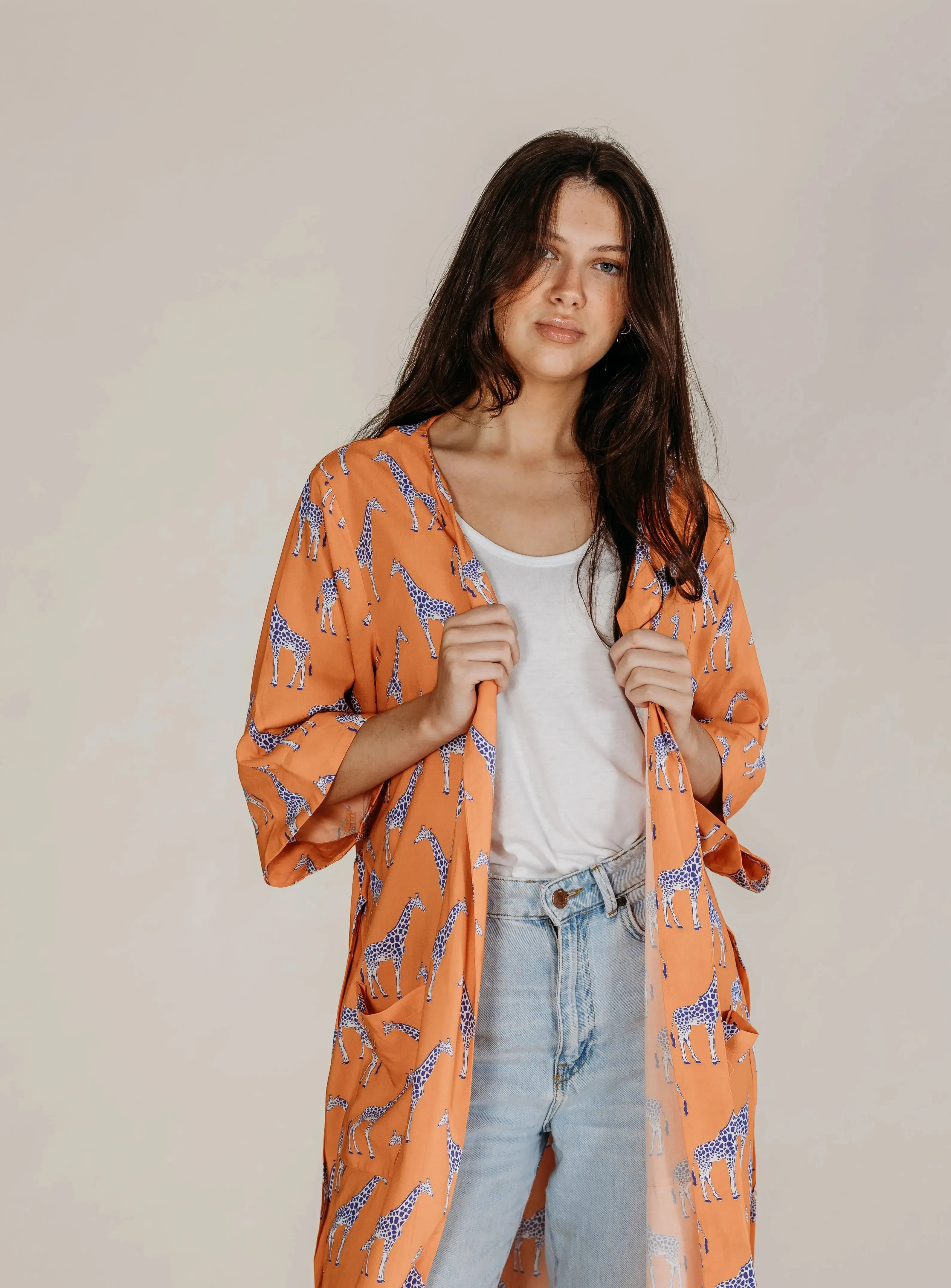 Zoya Orange Giraffe Robe