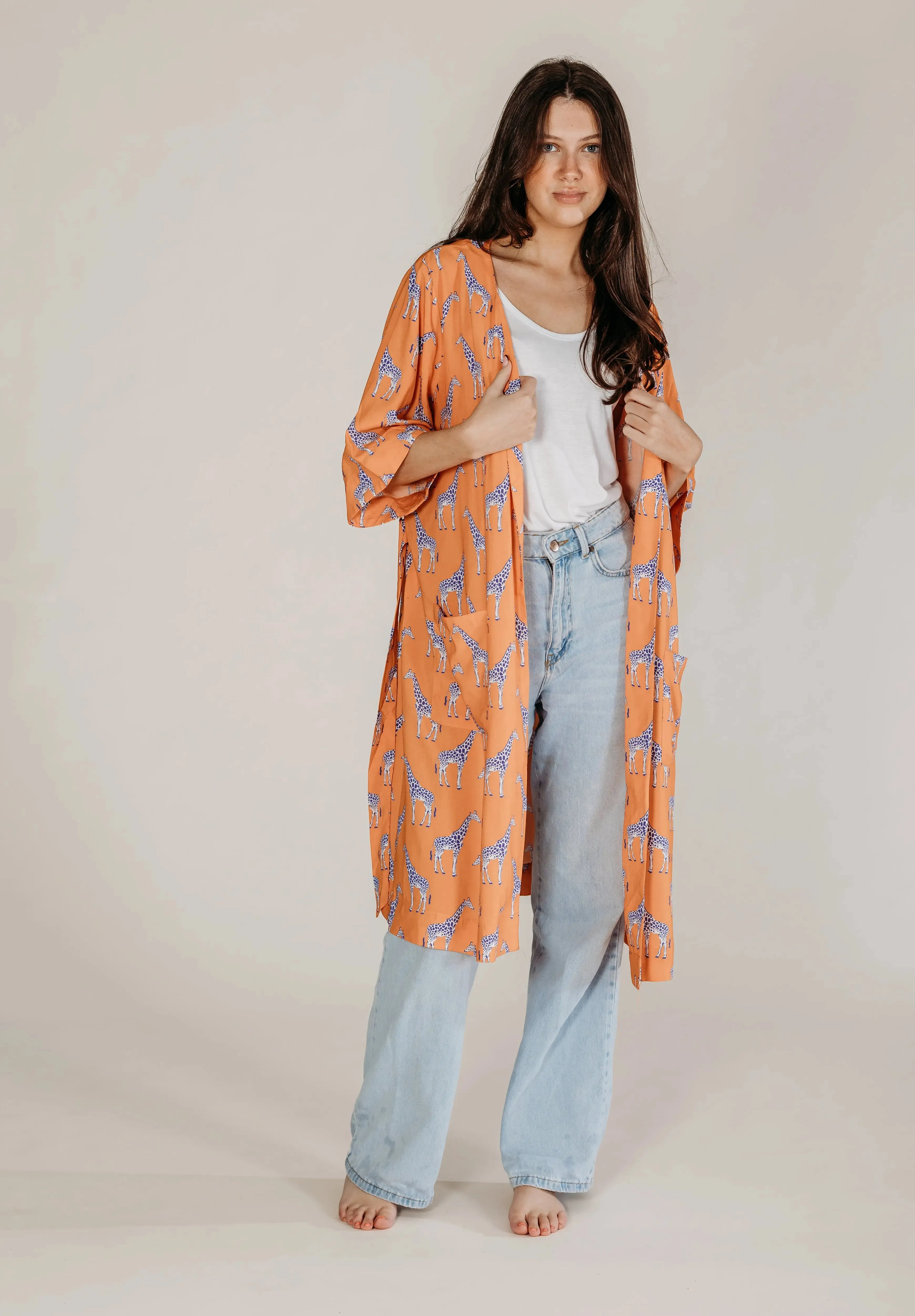 Zoya Orange Giraffe Robe