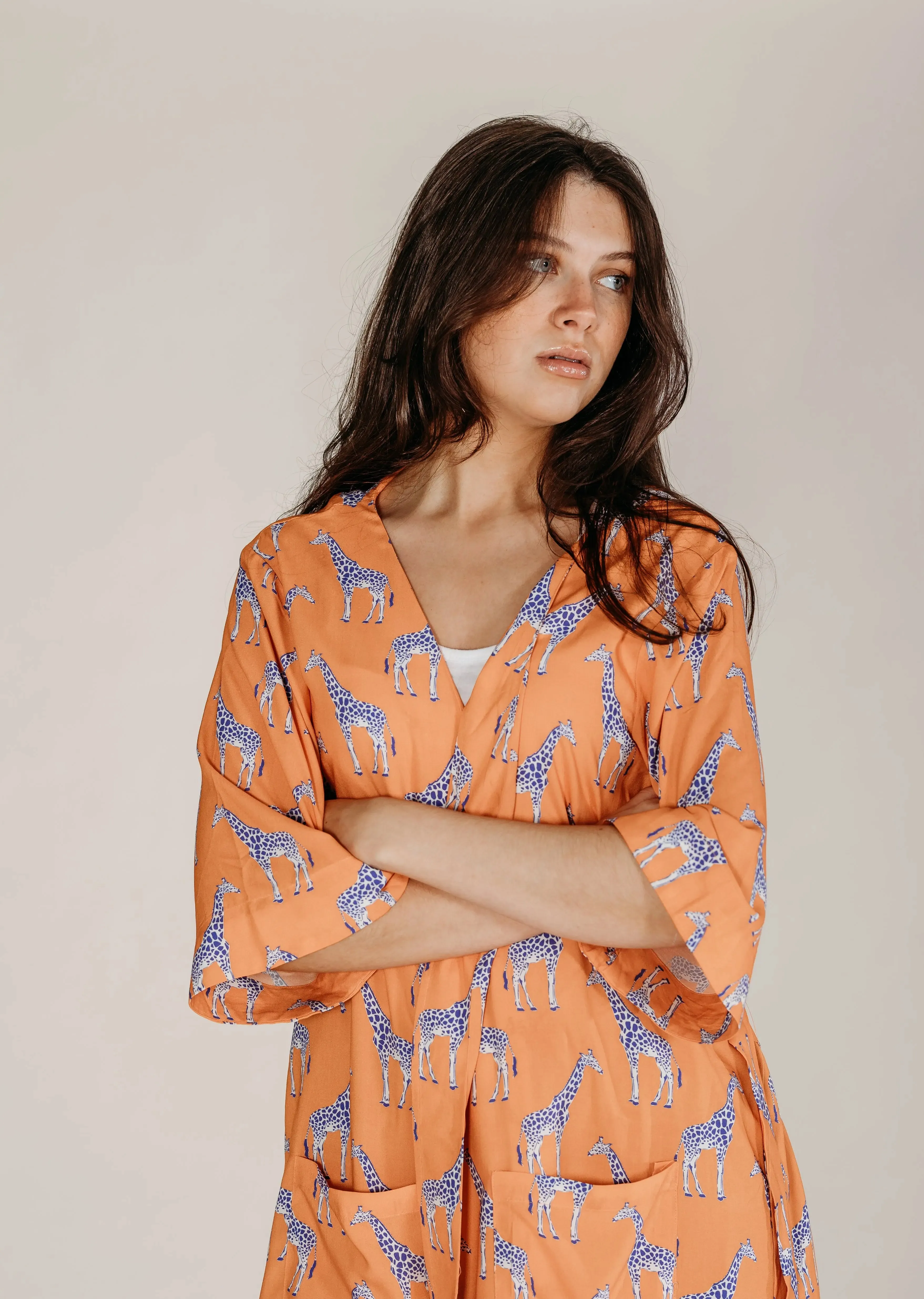 Zoya Orange Giraffe Robe