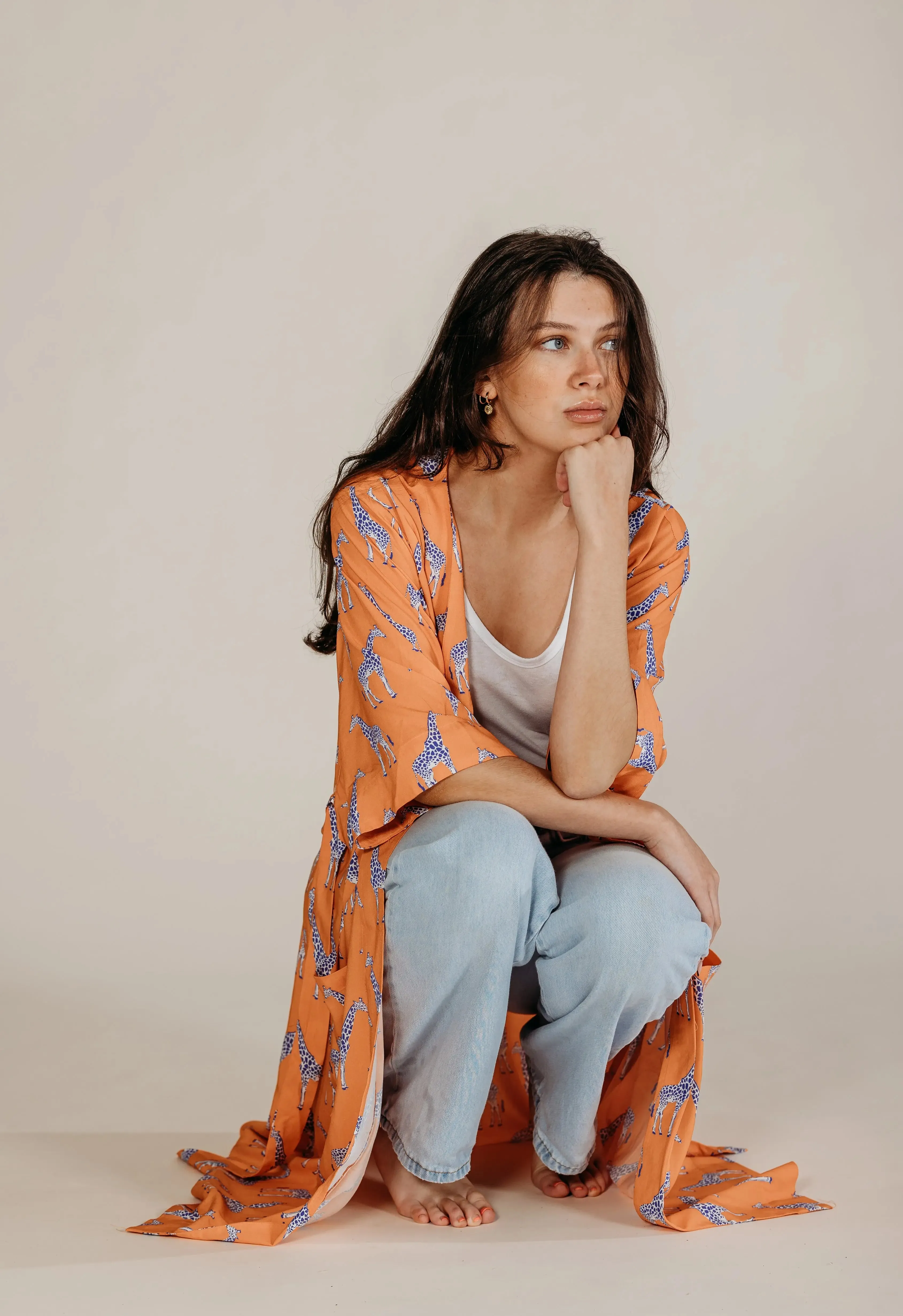Zoya Orange Giraffe Robe