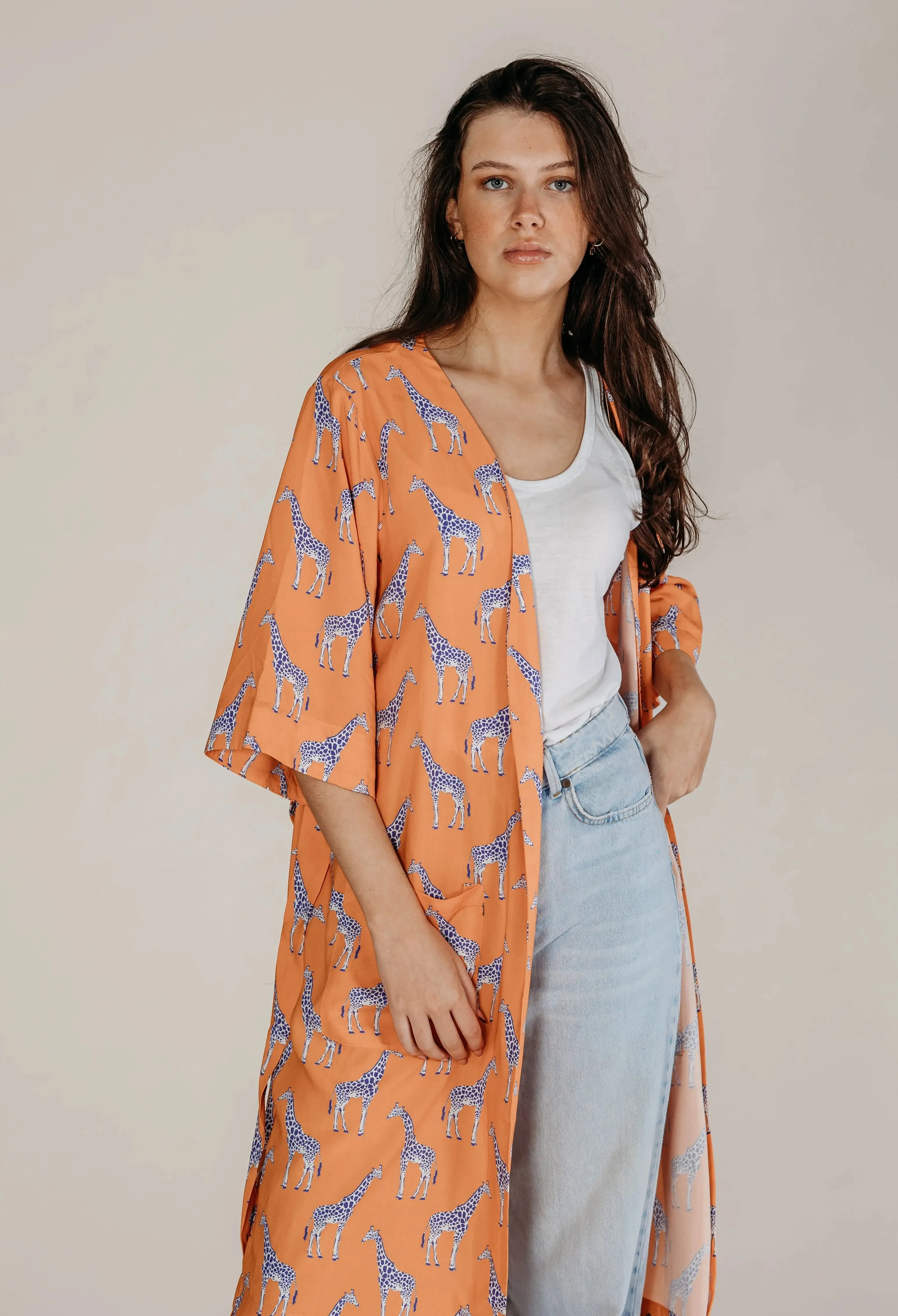 Zoya Orange Giraffe Robe
