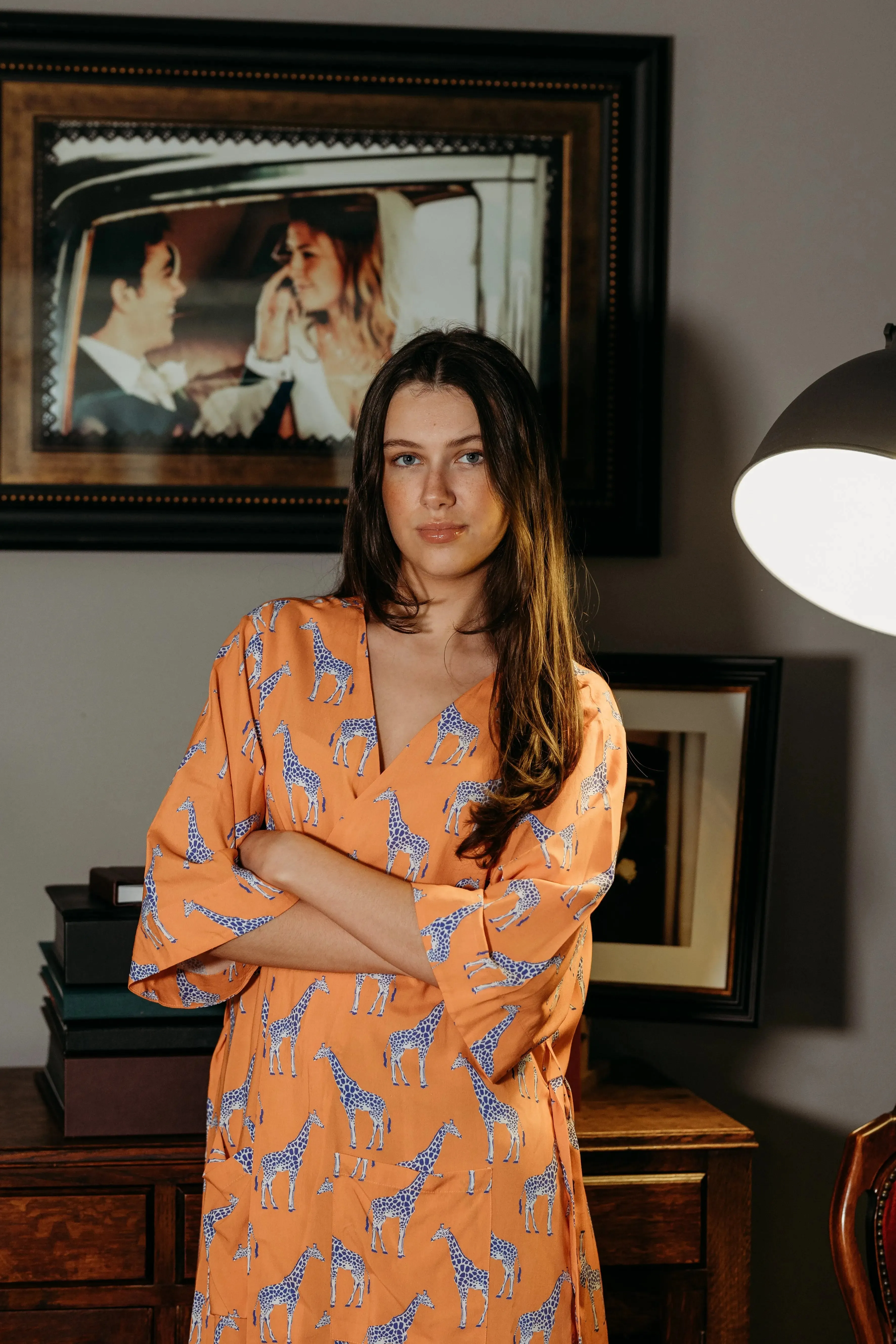 Zoya Orange Giraffe Robe